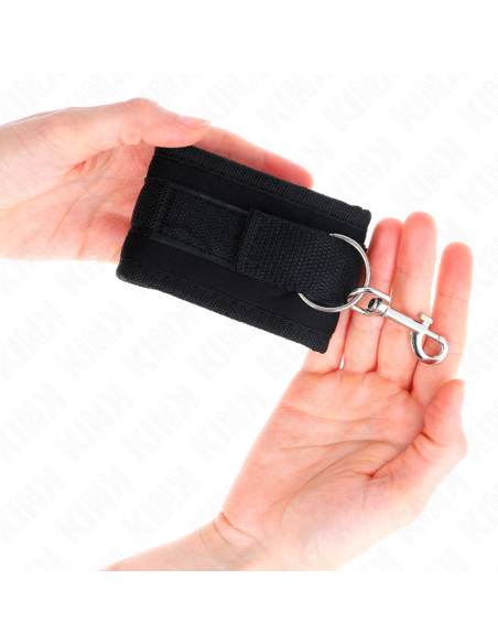 KINK - NYLON BIND HOOKandLOOP WRIST RESTRAINTS BLACK MODEL 2 ADJUSTABLE 18-35 CM X 6 CM