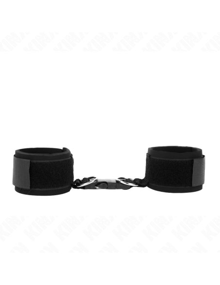 KINK - NEOPRENE HOOKandLOOP FASTENER WRIST RESTRAINTS BLACK ADJUSTABLE 22-34 CM