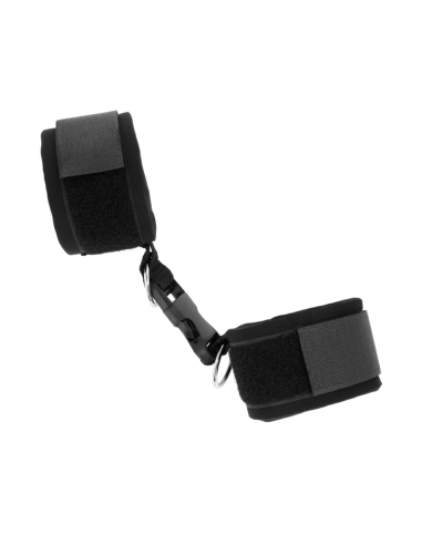 KINK - NEOPRENE HOOKandLOOP FASTENER WRIST RESTRAINTS BLACK ADJUSTABLE 22-34 CM