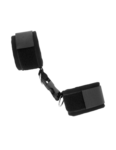 KINK - NEOPRENE HOOKandLOOP FASTENER WRIST RESTRAINTS BLACK ADJUSTABLE 22-34 CM