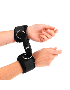 KINK - NEOPRENE HOOKandLOOP FASTENER WRIST RESTRAINTS BLACK ADJUSTABLE 22-34 CM