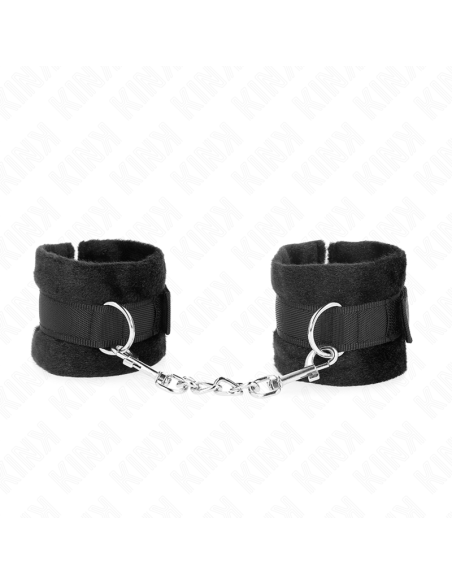 KINK - BEGINNER FUR HAND CUFFS BLACK 30 X 7 CM