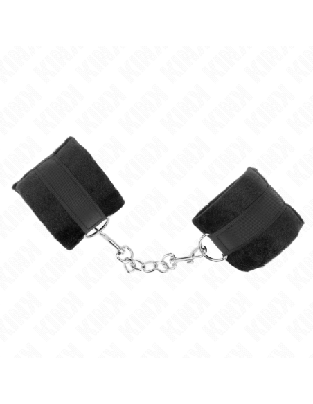 KINK - BEGINNER FUR HAND CUFFS BLACK 30 X 7 CM