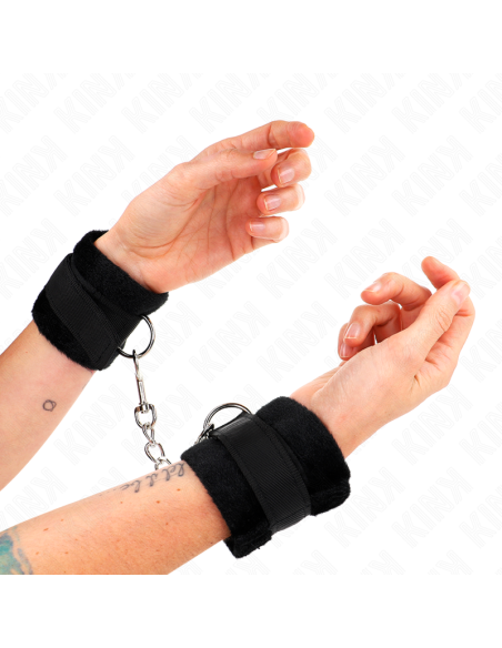 KINK - BEGINNER FUR HAND CUFFS BLACK 30 X 7 CM