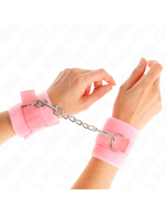 KINK - BEGINNER FUR HAND CUFFS PINK 30 X 7 CM