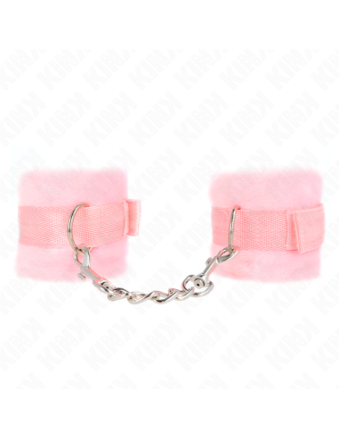 KINK - BEGINNER FUR HAND CUFFS PINK 30 X 7 CM