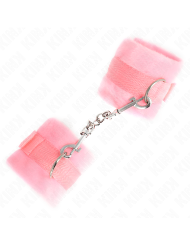 KINK - BEGINNER FUR HAND CUFFS PINK 30 X 7 CM