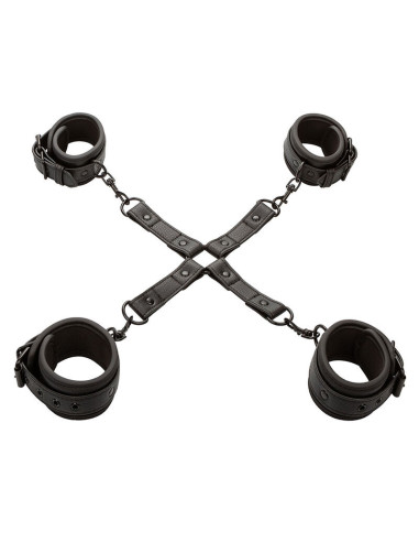 CALEXOTICS - NOCTURNAL HOG TIE CONNECTOR CUERO AJUSTABLE BLACK