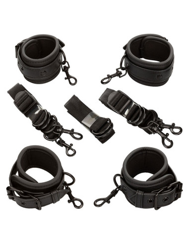 CALEXOTICS - NOCTURNAL BED RESTRAINTS LEATHER ADJUSTABLE BLACK