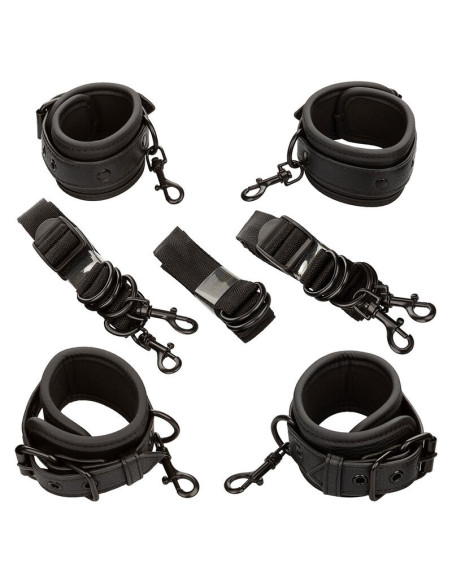 CALEXOTICS - NOCTURNAL BED RESTRAINTS LEATHER ADJUSTABLE BLACK