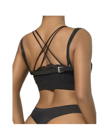 SUBBLIME - 953713 PUNK BONDAGE BELT METAL BUCKLE BLACK ONE SIZE