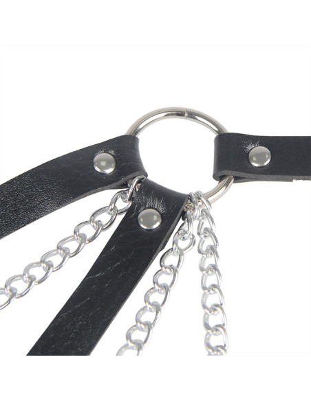 SUBBLIME - 953713 PUNK BONDAGE BELT METAL BUCKLE BLACK ONE SIZE