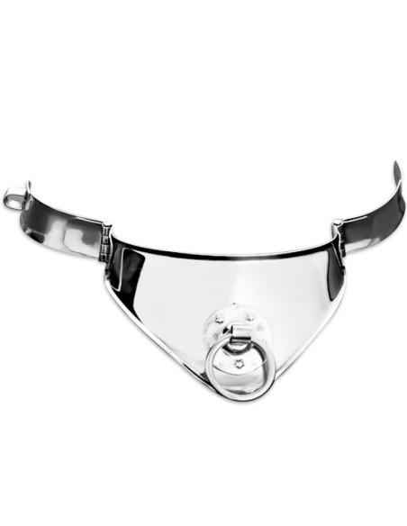 METAL HARD - RESTRAINT COLLAR WITH RING AND PADLOCK 12.5 CM