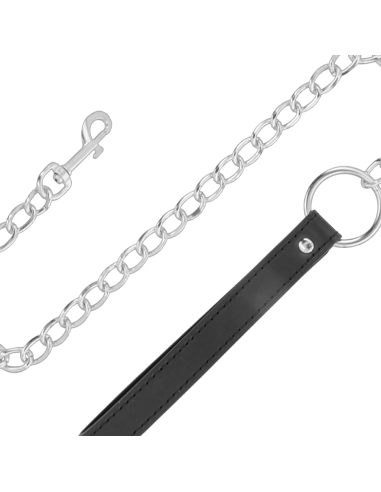 DARKNESS - SOFT LEATHER NECKLACE WITH CHAIN