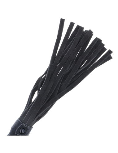 DARKNESS - BLACK BONDAGE WHIP WITH LEATHER HANDLE