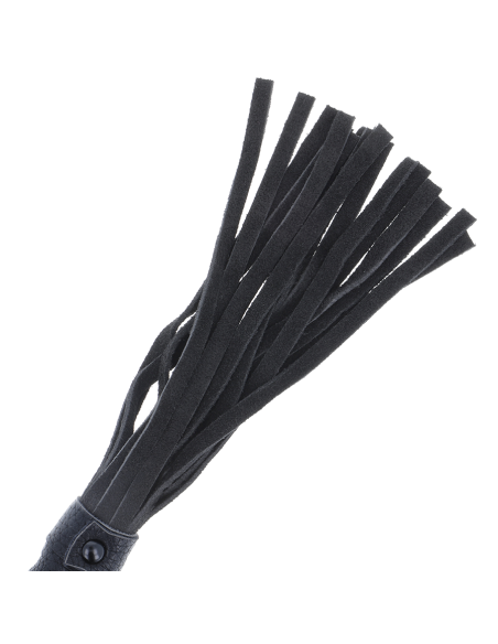 DARKNESS - BLACK BONDAGE WHIP WITH LEATHER HANDLE
