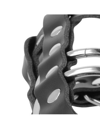 DARKNESS - LEATHER CHASTITY CAGE WITH LOCK