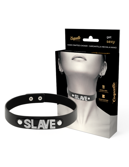 COQUETTE CHIC DESIRE - SLAVE VEGAN LEATHER CHOKER