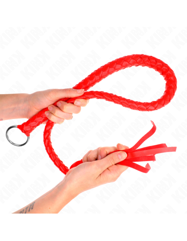 KINK - SNAKE WHIP WITH RED HAND RING 65 CM