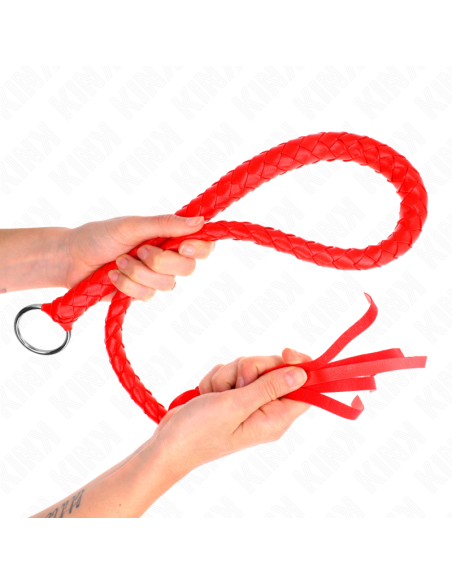 KINK - SNAKE WHIP WITH RED HAND RING 65 CM
