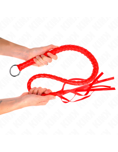 KINK - SNAKE WHIP WITH RED HAND RING 65 CM