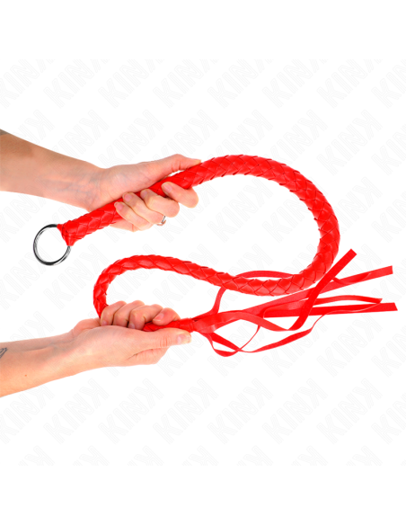 KINK - SNAKE WHIP WITH RED HAND RING 65 CM