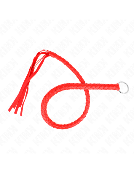 KINK - SNAKE WHIP WITH RED HAND RING 65 CM