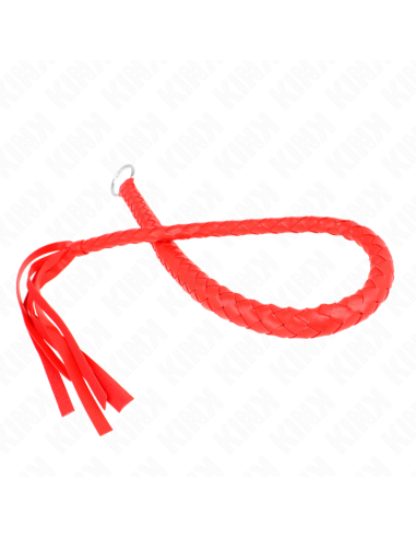 KINK - SNAKE WHIP WITH RED HAND RING 65 CM