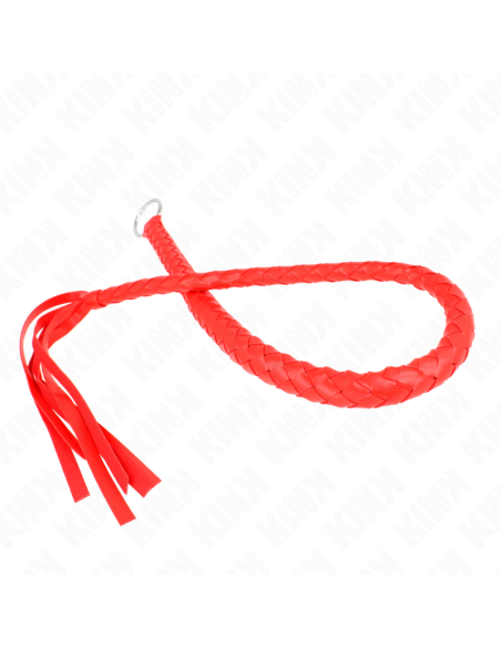 KINK - SNAKE WHIP WITH RED HAND RING 65 CM