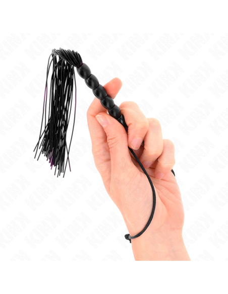 KINK - MINI SILICONE WHIP WITH 6 BLACK BEADS 26 CM