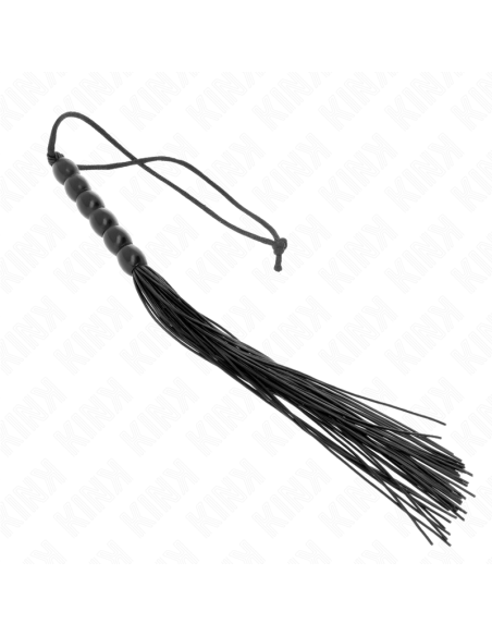 KINK - MINI SILICONE WHIP WITH 6 BLACK BEADS 26 CM