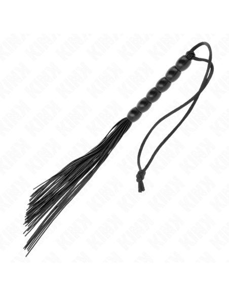 KINK - MINI SILICONE WHIP WITH 6 BLACK BEADS 26 CM