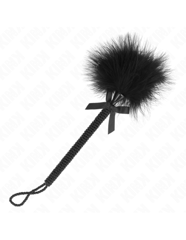 KINK - NYLON ROPE WAND WITH TICKLE FEATHERS AND BLACK BOW 25 CM