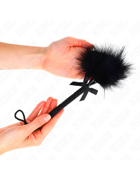 KINK - NYLON ROPE WAND WITH TICKLE FEATHERS AND BLACK BOW 25 CM