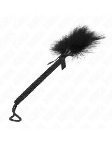 KINK - NYLON ROPE WAND WITH TICKLE FEATHERS AND BLACK BOW 25 CM