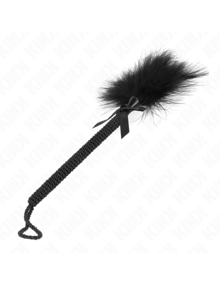 KINK - NYLON ROPE WAND WITH TICKLE FEATHERS AND BLACK BOW 25 CM