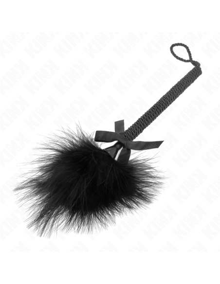 KINK - NYLON ROPE WAND WITH TICKLE FEATHERS AND BLACK BOW 25 CM