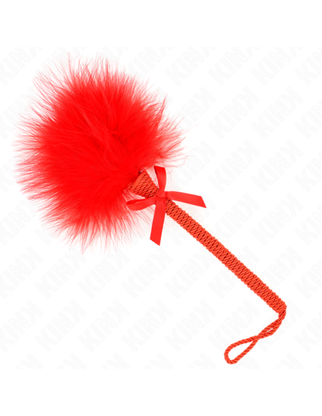KINK - NYLON ROPE WAND WITH TICKLE FEATHERS AND RED BOW 25 CM