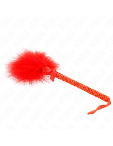KINK - NYLON ROPE WAND WITH TICKLE FEATHERS AND RED BOW 25 CM