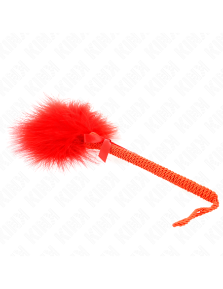 KINK - NYLON ROPE WAND WITH TICKLE FEATHERS AND RED BOW 25 CM