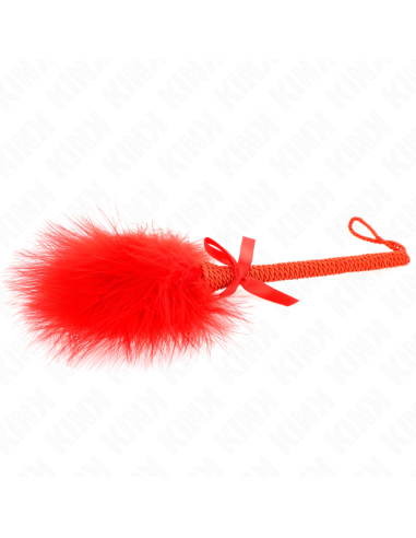 KINK - NYLON ROPE WAND WITH TICKLE FEATHERS AND RED BOW 25 CM
