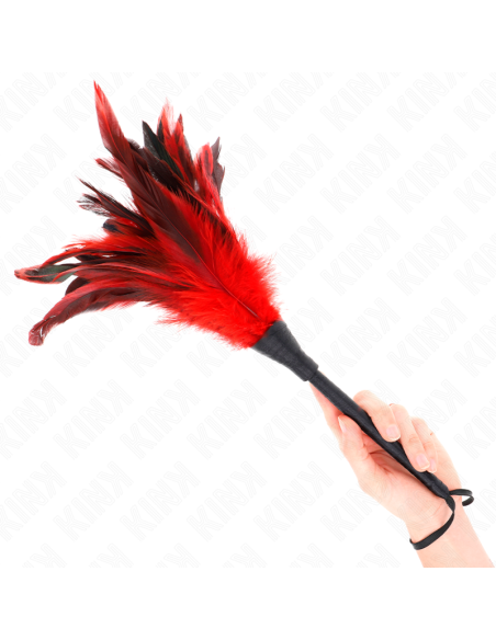 KINK - RED MAIDS HORN SHAPED TICKLE CHICKEN FEATHERS 36 CM
