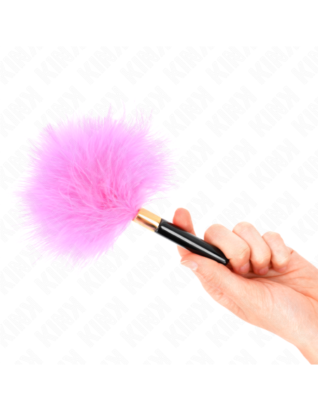 KINK - FUCHSIA GOLD METAL TICKLE FEATHERS 18 CM