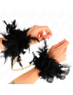 KINK - FEATHER HAND CUFFS WITH GOLD CHAIN MODEL 1