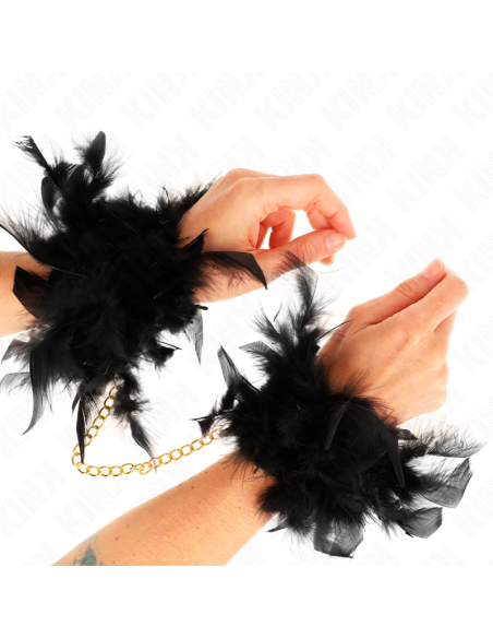KINK - FEATHER HAND CUFFS WITH GOLD CHAIN MODEL 1