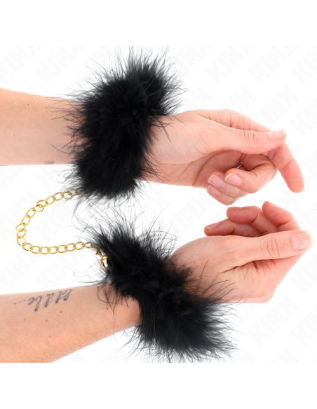 KINK - FEATHER HAND CUFFS WITH GOLD CHAIN MODEL 0