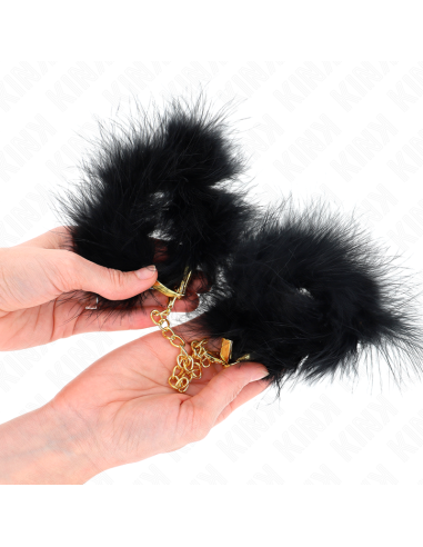 KINK - FEATHER HAND CUFFS WITH GOLD CHAIN MODEL 0