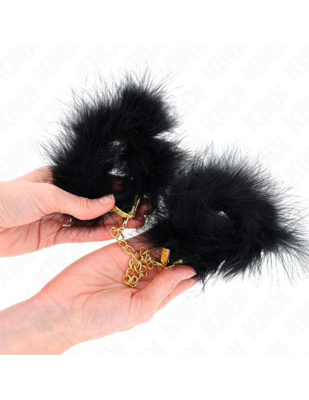 KINK - FEATHER HAND CUFFS WITH GOLD CHAIN MODEL 0