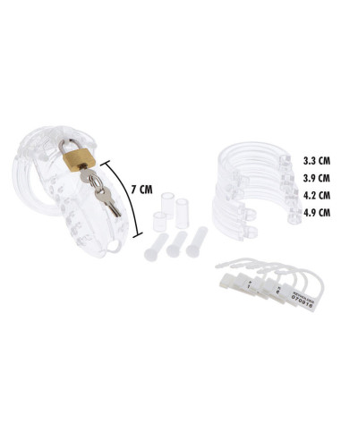 HIDDEN DESIRE - EXTREME CHASTITY COCK CAGE ACRYLIC ADJUSTABLE CLEAR