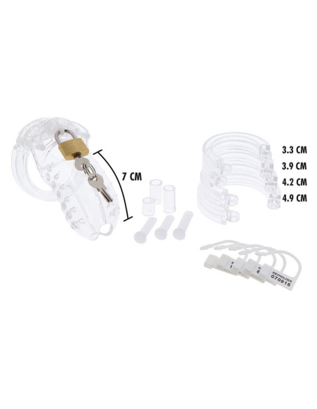 HIDDEN DESIRE - EXTREME CHASTITY COCK CAGE ACRYLIC ADJUSTABLE CLEAR
